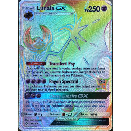 Carte Pokémon 153/149 Lunala-Gx - Full Art Secrete Sm1 - Soleil Et Lune Neuf Fr