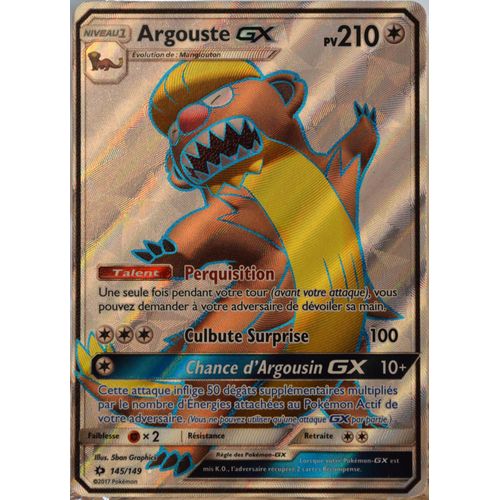 Carte Pokémon 145/149 Argouste Gx - Full Art Sm1 - Soleil Et Lune Neuf Fr