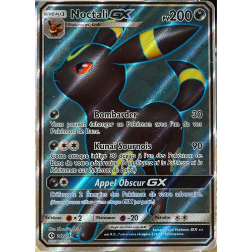 Carte Pokémon 142/149 Noctali Gx - Full Art Sm1 - Soleil Et Lune Neuf Fr