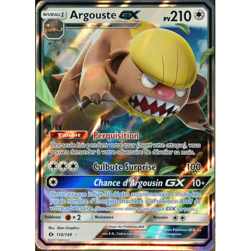 Carte Pokémon 110/149 Argouste Gx 210 Pv Sm1 - Soleil Et Lune Neuf Fr