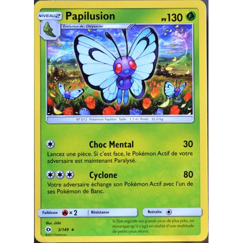 Carte Pokémon 3/149 Papilusion 130 Pv Sm1 - Soleil Et Lune Neuf Fr