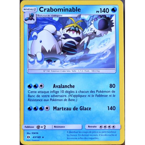 Carte Pokémon 43/149 Crabominable 140 Pv Sm1 - Soleil Et Lune Neuf Fr