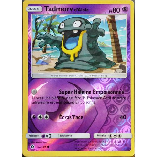 Carte Pokémon 57/149 Tadmorv D'alola 80 Pv - Reverse Sm1 - Soleil Et Lune Neuf Fr