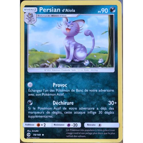Carte Pokémon 79/149 Persian D'alola 90 Pv Sm1 - Soleil Et Lune Neuf Fr