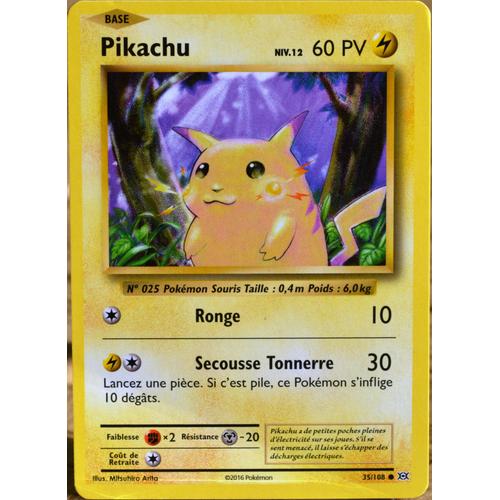 Carte Pokémon 35/108 Pikachu Niv.12 60 Pv Xy - Evolutions  Neuf Fr