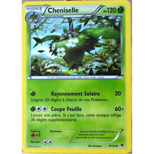 Carte Pokémon 3/124 Cheniselle 120 Pv Xy - Impact Des Destins Neuf Fr