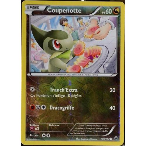 Carte Pokémon 109/162 Coupenotte 60 Pv - Reverse Xy08 - Impulsion Turbo Neuf Fr