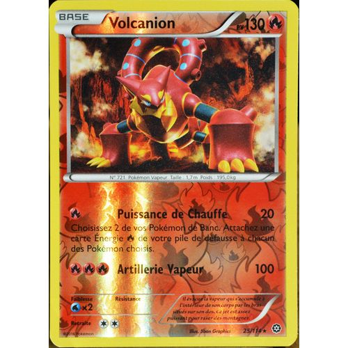 Carte Pokémon 25/114 Volcanion 130 Pv - Reverse Xy - Offensive Vapeur Neuf Fr