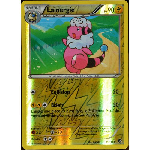 Carte Pokémon 39/114 Lainergie 90 Pv - Reverse Xy - Offensive Vapeur Neuf Fr