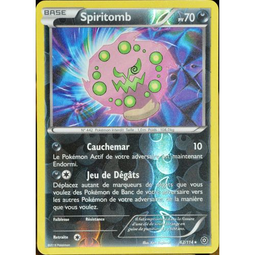 Carte Pokémon 62/114 Spiritomb 70 Pv - Reverse Xy - Offensive Vapeur Neuf Fr