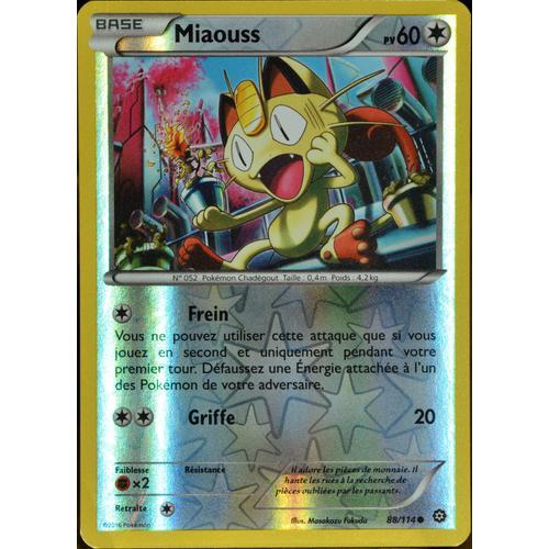 Carte Pokémon 88/114 Miaouss 60 Pv - Reverse Xy - Offensive Vapeur Neuf Fr