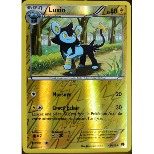 Carte Pokémon 45/122 Luxio 80 Pv - Reverse Xy09 - Rupture Turbo Neuf Fr