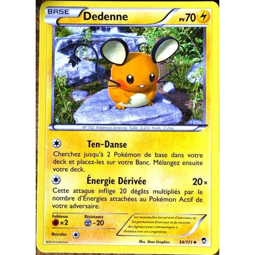 Carte Pokémon 34/111 Dedenne 70 Pv Xy03 Xy Poings Furieux Neuf Fr