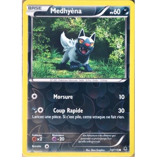 Carte Pokémon 53/119 Medhyèna 60 Pv - Reverse Xy04 Vigueur Spectrale Neuf Fr