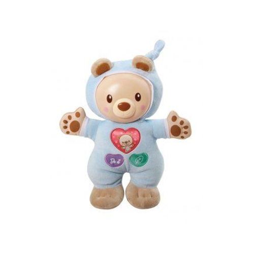 Leon Mon Lumi Ourson Bleu 40 Berceuses, 2 Chansons - Peluche Veilleuse Musicale Vtech - Doudou Bebe - Cadeau Naissance - Garcon