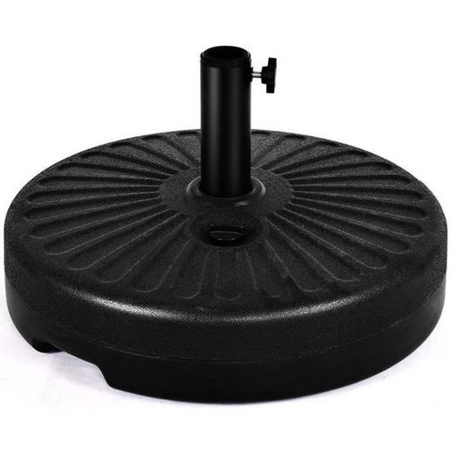 Costway Pied De Parasol Rond Injection D'eau 23l En Plastique Dalles De Parasol Noir Pour Terrasse, Cour, Jardin