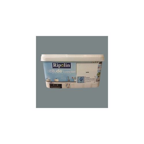 RIPOLIN Peinture acrylique Attitude Cuisine & Bain Gris zinc 2 L