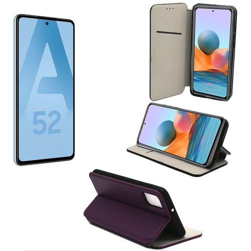 Samsung Galaxy A52 4g / A52 5g Etui Protection Portefeuille Violet À Rabat Avec Porte Cartes - Housse Samsung Galaxy A52 4g / A52 5g Folio Violette Coque Silicone Antichoc Smartphone 2021 - Accessoires Pochette Case