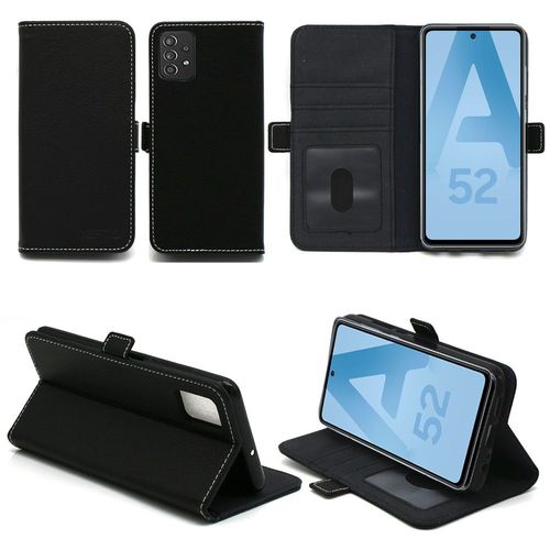 Samsung Galaxy A52 4g / A52 5g Housse Portefeuille Noire Protection À Rabat Avec Porte Cartes - Etui Samsung Galaxy A52 4g / A52 5g Noir Folio Coque Silicone Antichoc Smartphone 2021 - Accessoires Pochette Case