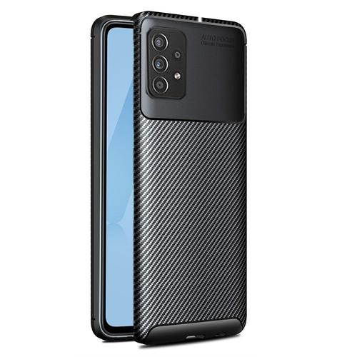 Coque Brossée Noire Samsung Galaxy A72 4g / A72 5g Carbon Fiber Antichoc - Accessoires Pochette Case Samsung Galaxy A72 4g / A72 5g