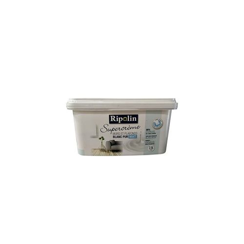 RIPOLIN Peinture Supercrème Murs & Plafonds Blanc Mat 2,5 L