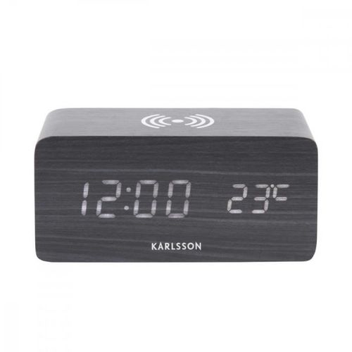 Réveil à LED avec chargeur Block - Present Time - Noir -