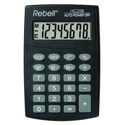 Calculatrice Rebell, RE-HC208 BX, black, pocket, 8-digit