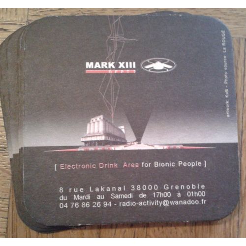 Dessous De Verre Carré "Mark Xiii" Grenoble Electronic Drink Area For Bionic People 8,9cm De Coté