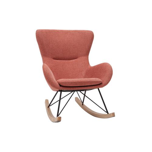 Rocking Chair Design Effet Velours Texturé Terracotta Eskua