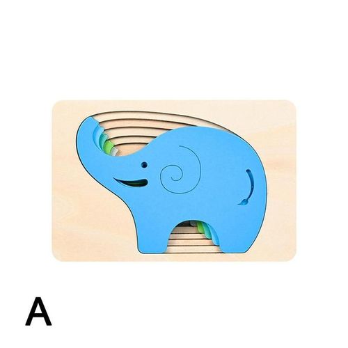 Cartes D'Animaux En Bois Montessori À Cinq Couches, Jouet De Puzzle Dégradé, Baleine, Éléphant, Lapin, Multicouche, Jouets Éducatifs