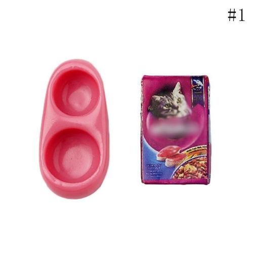 Plateau À Nourriture Pour Chat Et Chien, Mini Plateau D'Alimentation Pour Animaux De Compagnie, Modèle De Simulation, Décor Miniature Pour Maison De Poupée 1/12, Accessoires De Jeu
