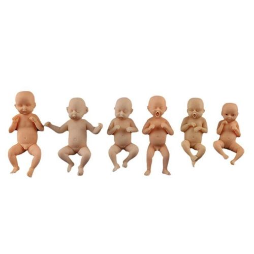 Poupée Bébé Réaliste 7-10cm, Ensemble De 6 Pièces, En Résine, Corps Complet, Jouets Anti-Stress, Mini Poupée Vierge Faite À La Main