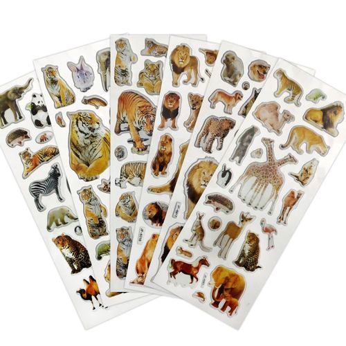 Autocollants Animaux 3d, 10 Feuilles, Jouets Pour Enfants, Pour Scrapbook, Téléphone, Ordinateur Portable, Cadeaux, Animaux, Tigre, Lion, Panda