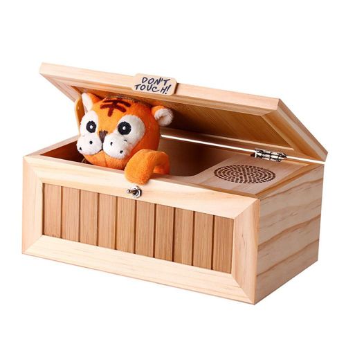 Boîte Électronique Inutile En Bois Avec Tigre, Mignon Et Drôle, Jouet Interactif, Pour Garçon Et Enfants, Anti-Stress, Décoration De Bureau,