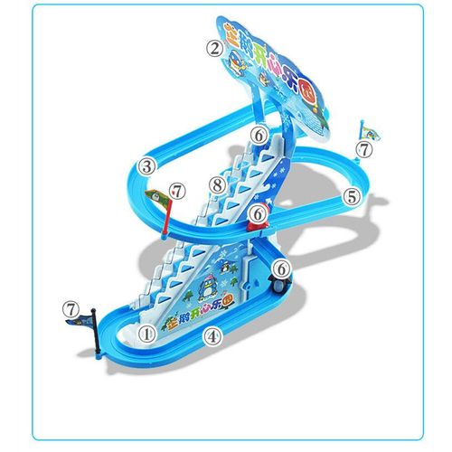 Jouets De Piste De Dessin Animé De Musique Électrique Classique Pour Enfants, Pingouin, Escalade Des Escaliers, Cadeaux Amusants De Noël Et D'Anniversaire