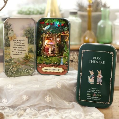 Boîte Théâtre Thème Nostalgique Scène Miniature Puzzle En Bois Jouet Bricolage Maison De Poupée Meubles De Campagne Jouets Cadeau Pour Enfants