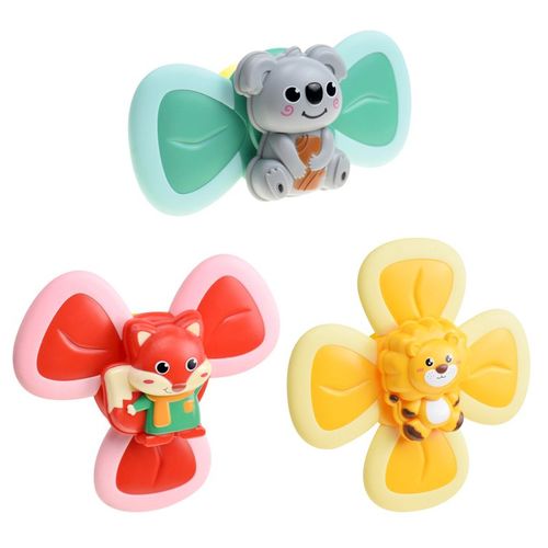 Ensemble De 3 Toupies Pour Bébé Avec Vent Rotatif, Animaux Mignons, Jouets De Bain, Ventouse De Baignoire, Jouets Sensoriels Interactifs Pour Tout-Petits