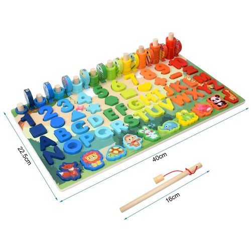 Jouets Éducatifs Montessori En Bois Pour Enfant Niveau Maternelle, Planche D'apprentissage Des Maths Ou De La Pêche, Apprendre À Compter Et Cours De Géométrie,