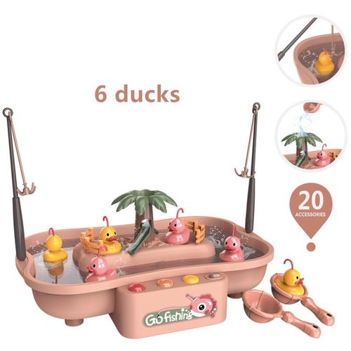 Jouet De Pêche Magnétique Pour Enfants, Musique À Circulation Électrique, Plate-Forme De Pêche En Canard, Jouets De Bain Rotatifs Pour Enfants, Jeu D'Eau