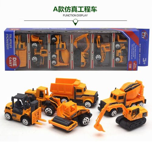 Ensemble De 5 Pièces En Alliage, Tracteur D'Ingénierie, Voiture, Camion, Modèle D'Avion, Hotwheels, Jouets Pour Enfants, Voiture De Course Classique, Cadeau Pour Garçons