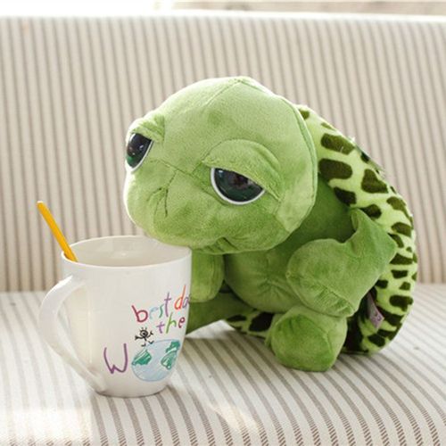 Animaux En Peluche De 20cm, Super Grands Yeux Verts, Tortue En Peluche, Jouet Pour Bébé, Oreillers Mignons Kawaii
