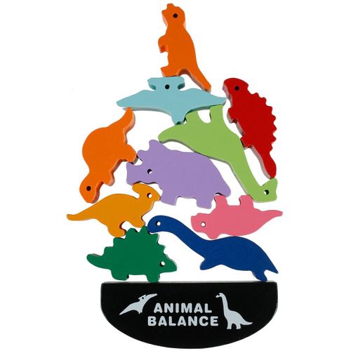 Blocs De Construction En Bois De Dinosaure, Jouets À Empiler D'animaux, Puzzle Éducatif Précoce, Jouets D'équilibre