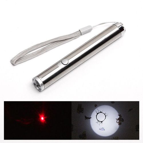 Mini Pointeur Laser Rouge 3 En 1, Lampe De Poche Led, Stylo, Outil Pour La Chasse Au Chat, Jouets D'Entraînement, Stylo Pointeur Laser