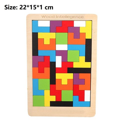 Tangram 3d Puzzle En Bois Coloré, Jouets Mathématiques, Jeu Tetris, Jeu Éducatif Intellectuel Pour Enfants D'Âge Préscolaire