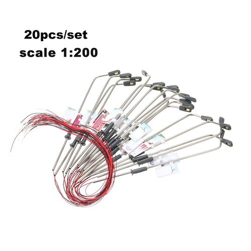 Lampadaire De Rue Modèle Blanc/Blanc Chaud, 20 Pièces, Disposition Train, Jardin Aire De Jeux, Éclairage Lampe À Led, 3 Échelles
