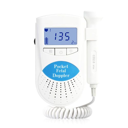 Moniteur De Fréquence Cardiaque F?tale, Doppler À Ultrasons, Détecteur De Fréquence Cardiaque De Bébé, Pas De Radiation, Compteur Vocal, Écran Lcd Rétro-Éclairé Pour La Maison
