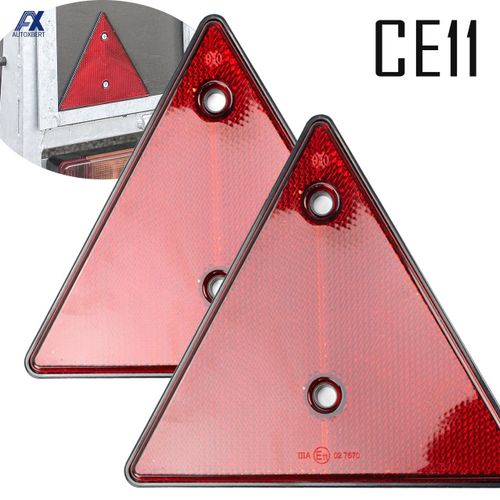 Réflecteurs Arrière Rouges Type Triangle, Réflecteurs De Sécurité Pour Poteaux, Vissables Pour Remorque, Pour Moto, Caravane, Camion, Bateau, 2 Pièces