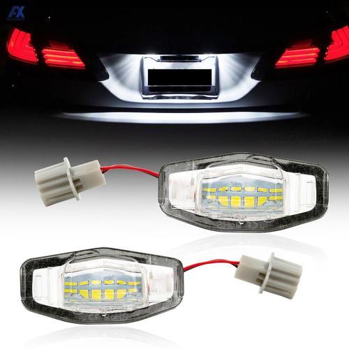 Lumière De Plaque D'immatriculation Blanche 6000k, Ensemble D'ampoules 12v 18led Pour Honda Civic Pilot Accord Odyssey Acura Mdx Rl Tsx Ilx Rdx 2 Pièces