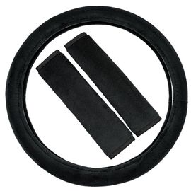 Housse De Volant De Voiture En Peluche Avec Housse De Ceinture De Sécurité, Accessoires D'intérieur Universels Chauds D'hiver De 38cm Pour Vw Toyota Kia Hyundai