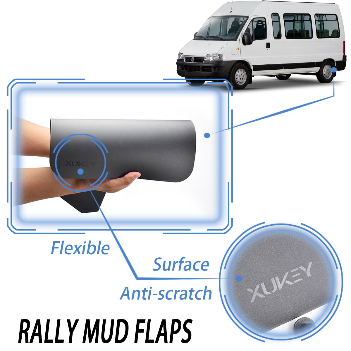 4 Pices Larges Bavettes De Course/Rallye Pour Fiat Ducato P... - 3